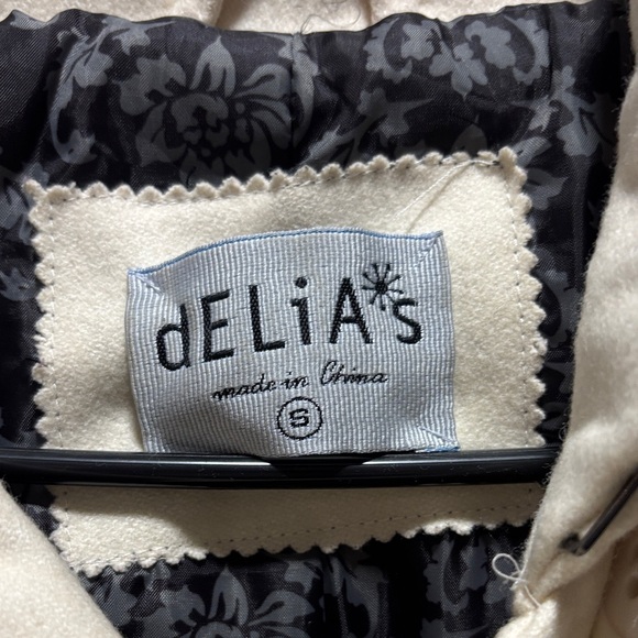 dELiA*s Women's Cream Pea Coat - Picture 7 of 9